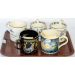 Five Wedgwood china mugs