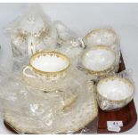 A Spode Fleur de Lys pattern tea service, including teapot, unused and still in wrappers