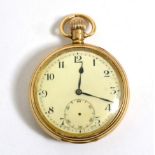 A 9ct gold open faced pocket watch