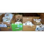 Assorted dinner and tea wares including Royal Worcester Evesham, Shelley, Paragon etc (four boxes)