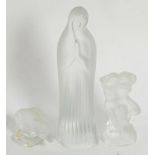 Three Lalique figures comprising Madonna; a wild boar and another (3)Some typical minor surface