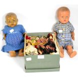 Quantity of dolls house dolls and souvenir dolls from 1930's/40's and later, together with two