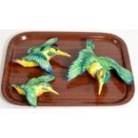 A set of three Beswick flying kingfishers, shape no.729