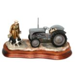 Border Fine Arts 'An Early Start' (Massey Ferguson Tractor), model No. JH91 by Ray Ayres, on wood