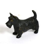 A cold painted model of a West Highland Terrier