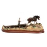 Border Fine Arts 'Logging', model No. B0700 by Ray Ayres, limited edition 977/1750, on wood base,