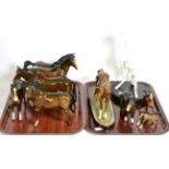 Beswick and Royal Doulton Horses and Foals Including: Shetland Pony, model No. 1033, Swish Tail