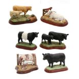 Border Fine Arts Studio Cattle Models Comprising: 'Aberdeen Angus Bull' (Style Two), model No.