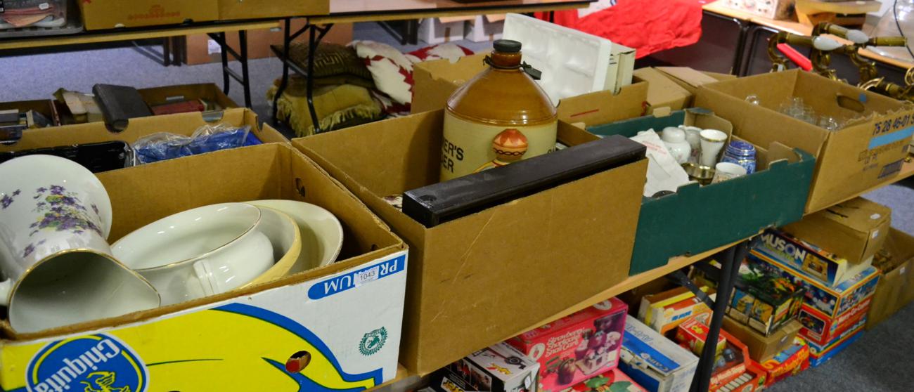 A large quantity of assorted ceramics and glass to include a toilet set; together with various