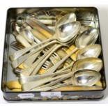 A set of eleven George IV silver Old English pattern dessert spoons, London 1828, together with