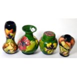 Two Moorcroft dancing mushroom or parasols pattern trial vases by Kerry Goodwin; together with