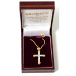 An 18 carat gold diamond cross pendant on chain 7.72g gross