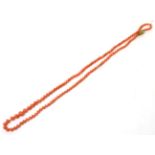 A coral bead necklace21.26g gross