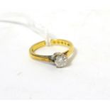 An 18ct gold and diamond solitaire ring, the brilliant cut stone approximately 0.50 carat 3.37g