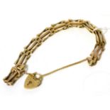 A 9ct gold gate link bracelet