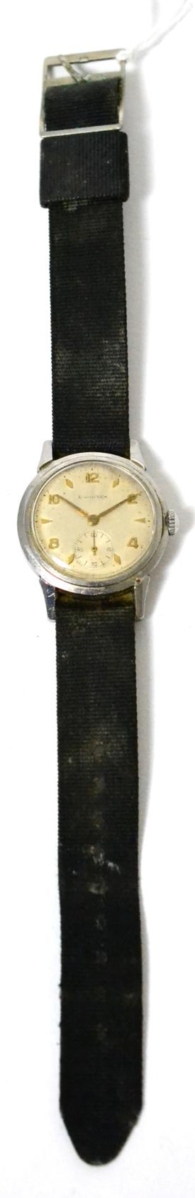 A stainless steel wristwatch, signed Longines