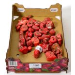 A box of red coral pieces