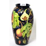 A Moorcroft Queen's Choice pattern vase, designed by Emma Bossons, shape 393/10, 25cm high