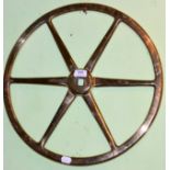 A solid brass ships wheel