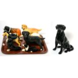 Beswick Dogs Including: Fireside Labrador, 2314, black gloss, Airedale Terrier ''Cast Iron