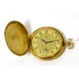 A 1920s/30s gold plated Omega full hunter pocket watch