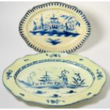 Two pearlware serving platters