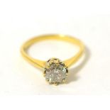 An 18 carat gold diamond solitaire ring, estimated diamond weight 1.00 carat approximately Finger