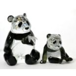 A Swarovski model of a panda and another model of a panda cub (2)