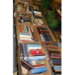 Nine boxes of books including Folio Society, reference, novels etc