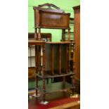 Mahogany whatnot/magazine rack, together with a 19th century mahogany toilet mirror