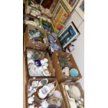 A large quantity of ceramics including Wedgewood Jasper ware, blue and white ceramics, part tea