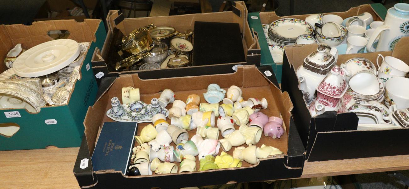 Five boxes of ceramics and ornamental items