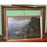 W Richards, a country river landscape, oil on canvas, signed lower left