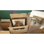 A large quantity of assorted pictures and prints (three boxes)