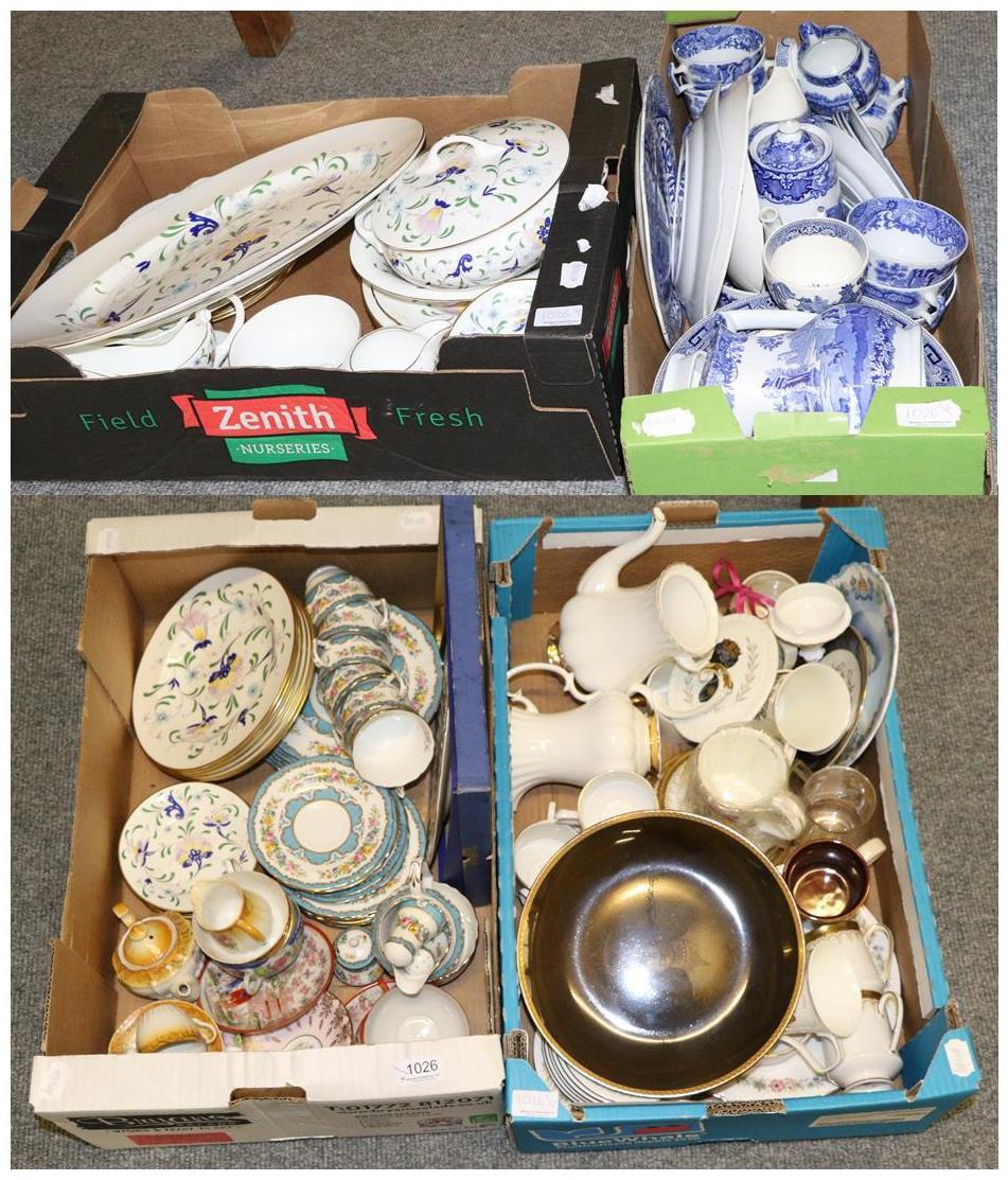 A large quantity of china to include Coalport pageant service, Spode Italian blue and white, Crown