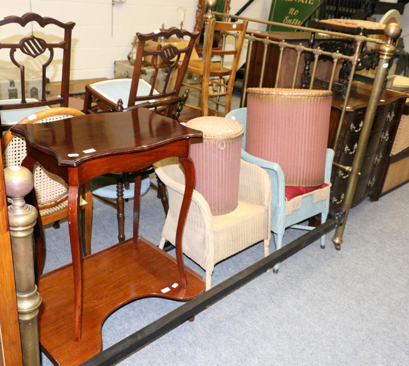 A Period style brass single bedstead