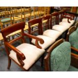 A set of six 19th century style mahogany chairs, including two carvers