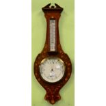 Painted mahogany wheel barometer