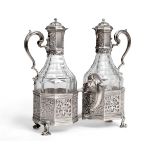 An Early Victorian Silver Oil and Vinegar Cruet Stand, Charles Thomas Fox & George Fox, London 1843,