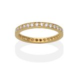 An 18 Carat Gold Diamond Eternity Ring, round brilliant cut diamonds in claw settings to a flat