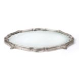 A Peruvian Shaped Oval Mirror Plateau, Camusso, Lima, 2nd half 20th century, stamped 925, with