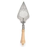 An Edwardian Silver Presentation Trowel, John Round & Son Ltd, Sheffield 1901, with carved ivory