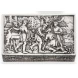 A German Silver Table Snuff Box, Neresheimer & Sohne, Hanau, English import marks for Berthold