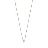 A Diamond Solitaire Pendant on Chain, a round brilliant cut diamond in a claw setting with an
