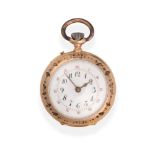 A Lady's Enamel fob watch, signed Vue Buchard A Trouville, circa 1900, cylinder movement, enamel