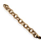A Double Link Bracelet, formed of textured double oval links, length 20.5cm see illustration The