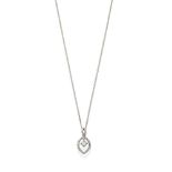 A Diamond Pendant on Chain a round brilliant cut diamond in a claw setting suspended within a