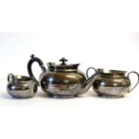 A Late Victorian Silver Three Piece Tea Service, Hukin & Heath, London 1895, retailed by