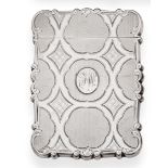 A Victorian Silver Card Case, Nathaniel Mills, Birmingham 1850, of shaped rectangular outline with