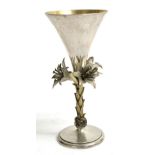 A Parcel-Gilt Silver Commemorative Goblet, Hector Milller for Aurum, London 1976, with plain trumpet